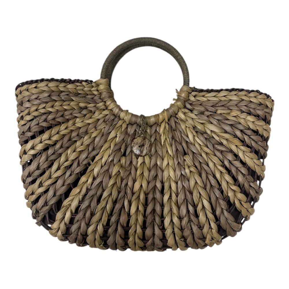 Eva Mendes New York & Company Tan & Brown Straw Shoulder Bag